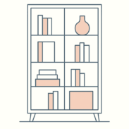 Maßgeschneiderte Bücherregal zum Zusammenstellen