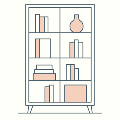 Maßgeschneiderte Bücherregal zum Zusammenstellen