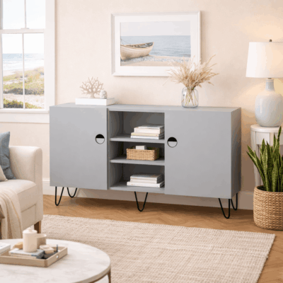 Maßgefertigtes niedriges Sideboard auf Füßen