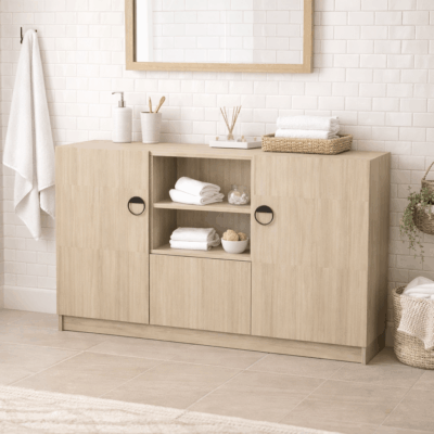 Maßgefertigtes Sideboard aus elegantem hellem Holz