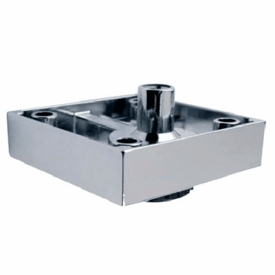 Flacher, quadratischer Deko-Möbelfuß - Aluminiumgrau