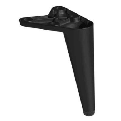 Mifos-Möbelfuß - Höhe 100 mm – 65 mm, matt schwarzes Aluminium