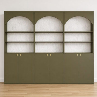 Elyra, ein charakteristisches Möbelstück mit eleganten Rundungen und raffiniertem Charakter. - Olive minéral