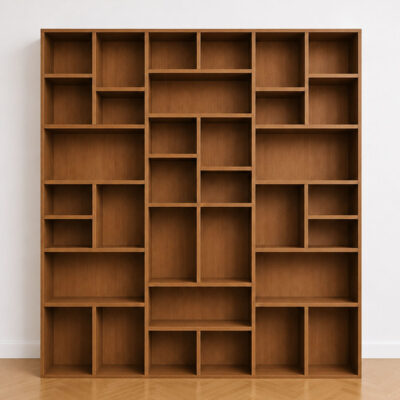 Elma-Bücherregal, ein luxuriöses Möbelstück mit architektonischem Design - Noyer élégance, 210cm