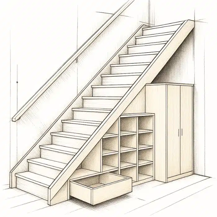 Einbauschrank unter der Treppe